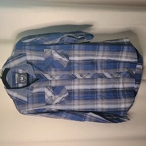 Machine Custom Company Mens Shirt Longsleeve Button Down Plaid